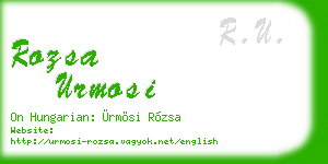 rozsa urmosi business card